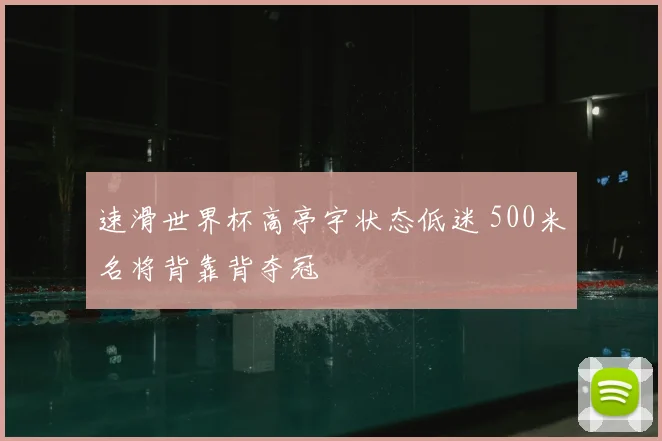 速滑世界杯高亭宇状态低迷 500米名将背靠背夺冠