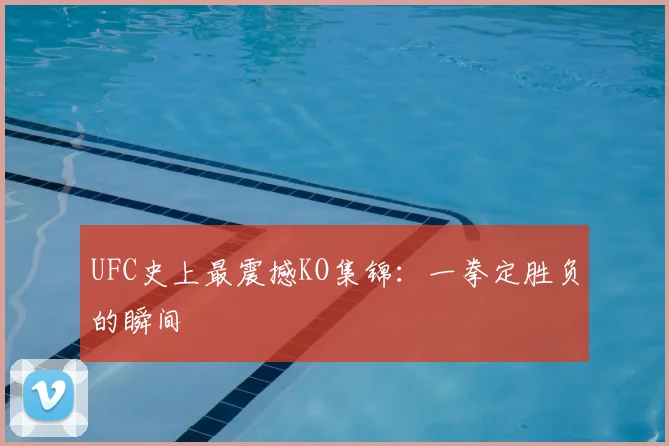 UFC史上最震撼KO集锦：一拳定胜负的瞬间